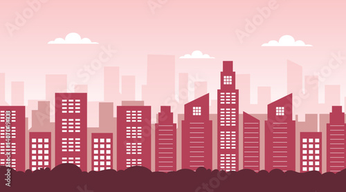 Urban Panorama City Skyline Vector