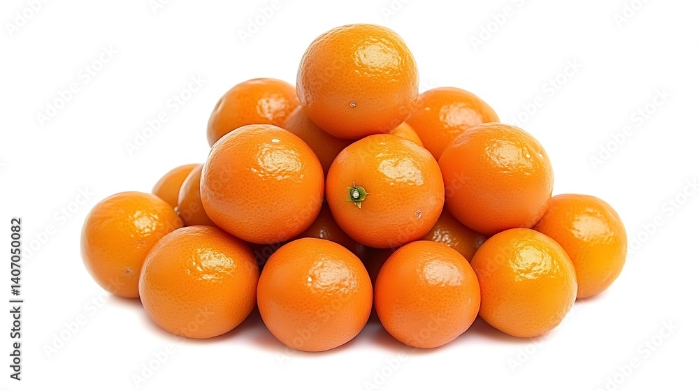 Pile Of Fresh Tangerines Isolated On White Background Pile Of Fresh Tangerines Isolated On White Background