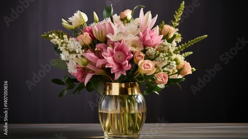 Wallpaper Mural eucalyptus pink and gold flowers Torontodigital.ca