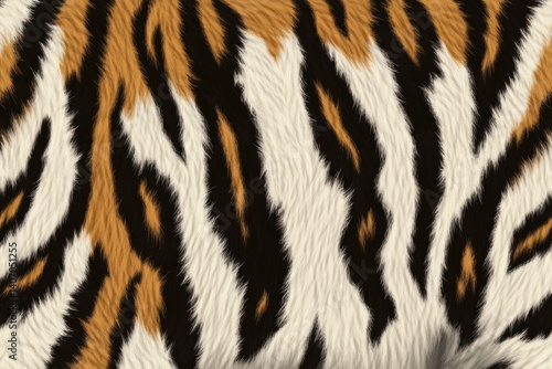 Tiger skin texture with copy space. Close-up tiger pattern. Big Cat fur. Tiger stripes. Realistic tiger skin. Tiger design texture. Detailed tiger skin close-up. Wild Animal texture.