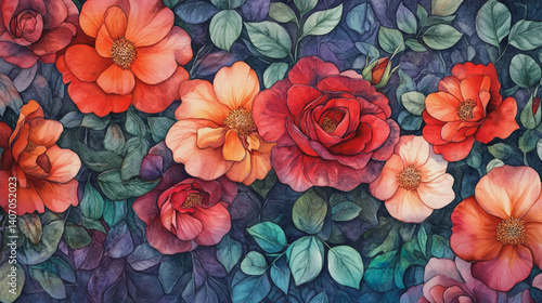 Elegant wedding invitation card background . Minimal hand painted watercolor botanical flowers texture template background. Design for wedding, vip cover, poster, rsvp moderncard.Valentine's Day