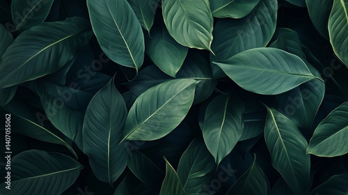 Wallpaper Mural Dark green foliage creating lush natural background Torontodigital.ca