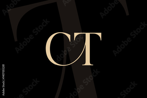CT or TC letter logo icon design. Classic style luxury initials monogram.