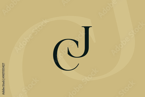 JC or CJ letter logo icon design. Classic style luxury initials monogram.