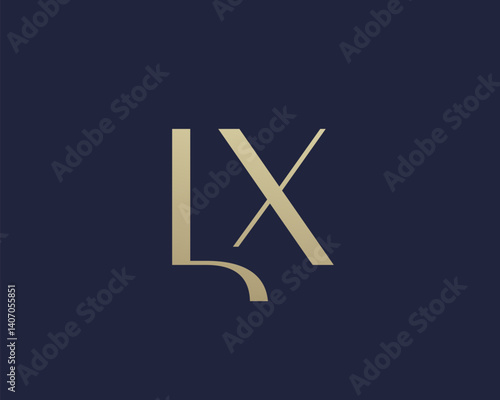 LX letter logo icon design. Classic style luxury initials monogram.