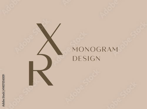 XR or RX letter logo icon design. Classic style luxury initials monogram.