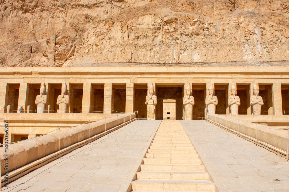 Fototapeta premium Mortuary Temple of Queen Hatshepsut, Deir El-Bahri, West Bank, Luxor, Egypt. 