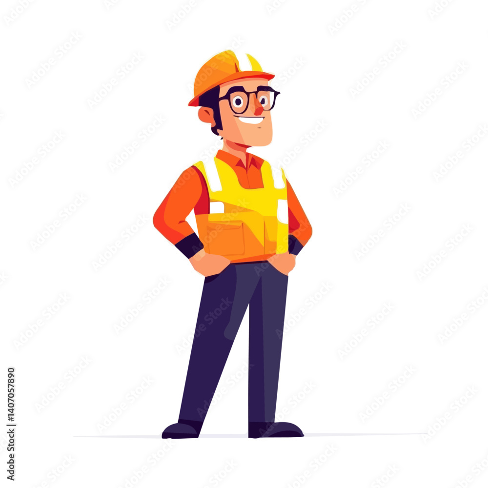Simple flat 2D icon Engineer man isolated on a white background, vector, flat design, animation design, vector, flat design, animation design, simple flat 2D icon, minimalist and modern design Simple flat 2D icon Engineer man isolated on a white background, vector, flat design, animation design, vector, flat design, animation design, simple flat 2D icon, minimalist and modern design