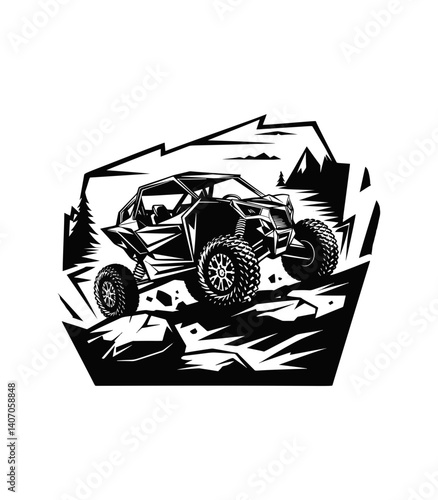 off road adventure atv utv buggy isolated logo vector	