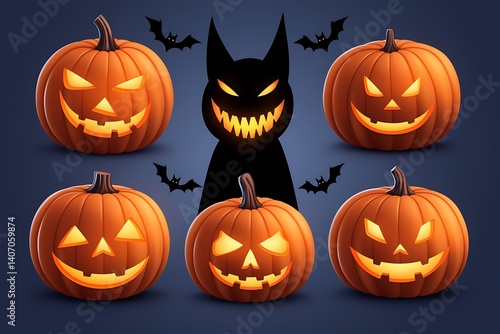 Halloween Pumpkins Illustration
