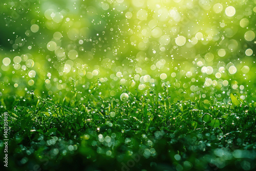 A lush green bokeh backgrou...
