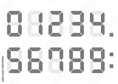 電光掲示板デジタル数字 ブラック