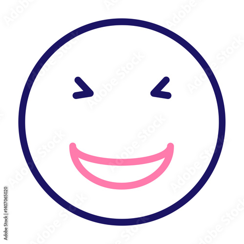 Laughing Vector Line Two Colors Icon Design