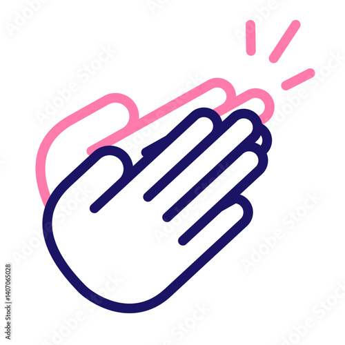 Clapping Vector Line Two Colors Icon Design