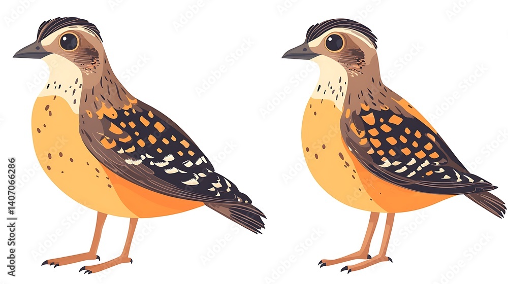 Fototapeta premium Two Birds Profile View