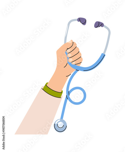 Person holding stethoscope hand drawn