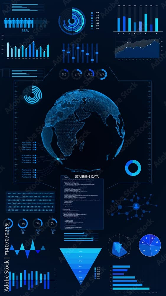 Abstract digital technology science health care icon world modern innovation, hi tech future. global ui futuristic world Global map hud interface hologram innovation hi tech future design background.