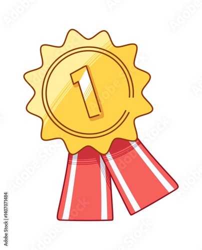 Fist place medallion hand drawn