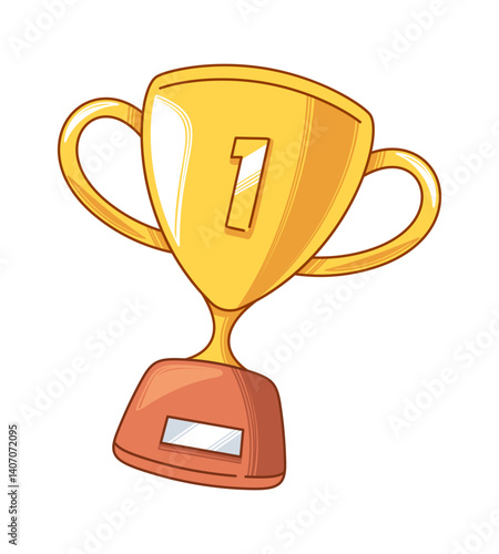 Golden trophy goblet hand drawn
