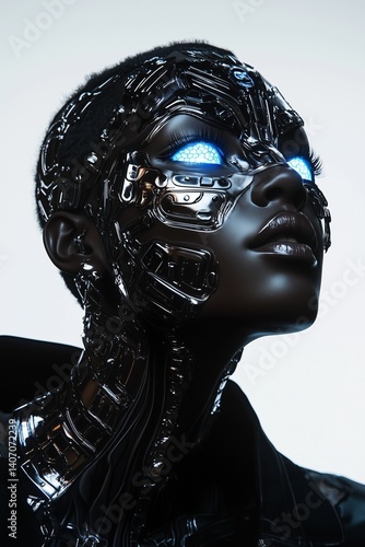 Portrait of Futuristic AI Woman