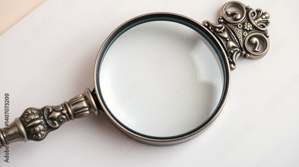 Vintage Ornate Magnifying Glass Antique Brass Handheld Lens for Detail