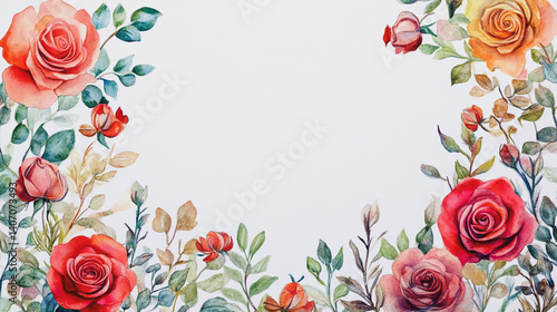 Elegant wedding invitation card background . Minimal hand painted watercolor botanical flowers texture template background. Design for wedding, vip cover, poster, rsvp moderncard.Valentine's Day