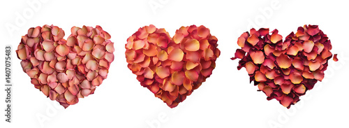 Heart shaped design made of rose petals