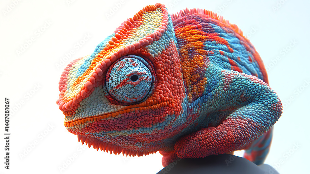 Obraz premium Colorful Chameleon Close-Up