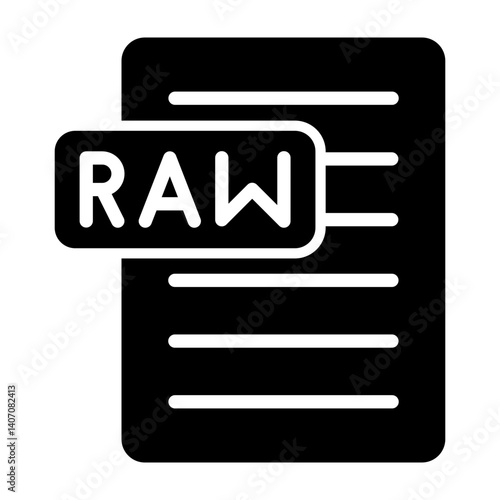 Raw File Vector Glyph Icon Design