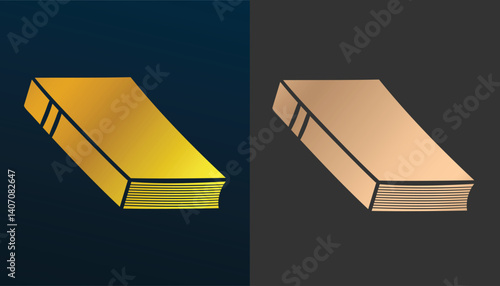beautiful and attractive gold colored book vector illustration on black and white background