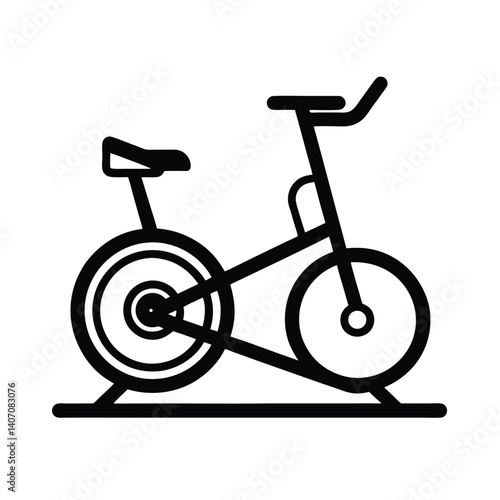 Outline of Spin bike on white background