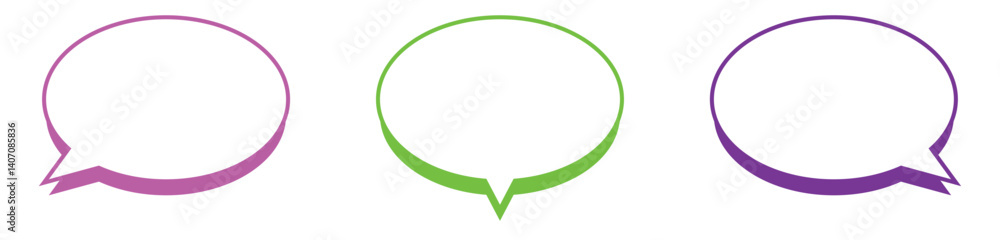 Speech bubble round cloud shaped frame chat balloon collection Speech bubble round cloud shaped frame chat balloon collection