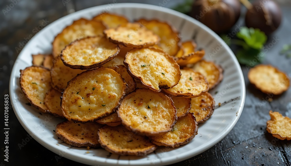 Crispy Parmesan Root Vegetable Chips: Rustic Autumnal Food Photography Crispy Parmesan Root Vegetable Chips: Rustic Autumnal Food Photography