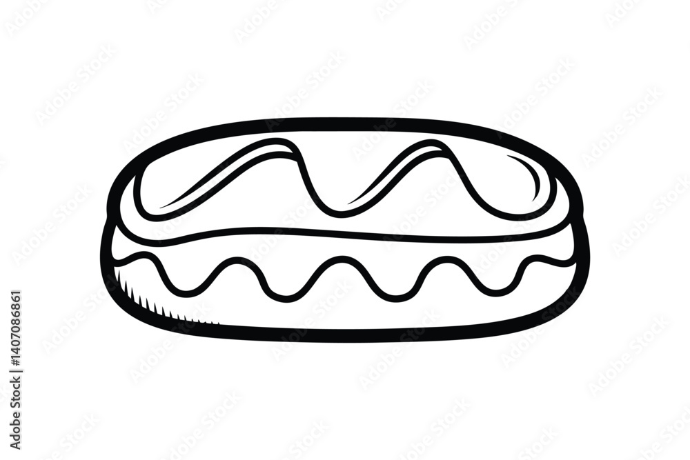 Macaron Outline Dessert Vector Illustration In Black And White Style Macaron Outline Dessert Vector Illustration In Black And White Style