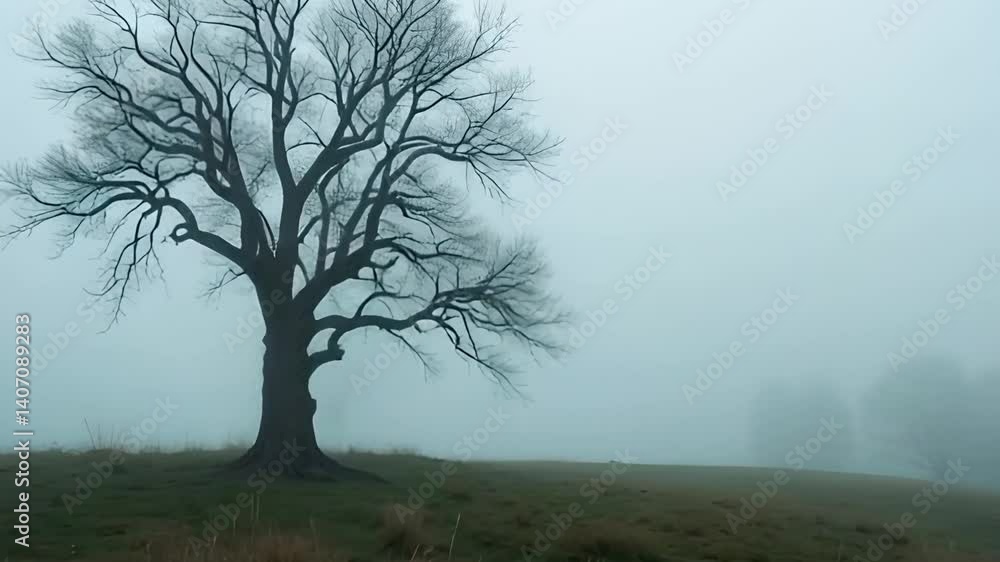 lonely tree, foggy meadow, moody landscape, cinematic nature scene, atmospheric tree, isolated landscape, 8K cinematic video, realistic fog, dramatic natural scenery, lonely tree in fog, cinematic lonely tree, foggy meadow, moody landscape, cinematic nature scene, atmospheric tree, isolated landscape, 8K cinematic video, realistic fog, dramatic natural scenery, lonely tree in fog, cinematic