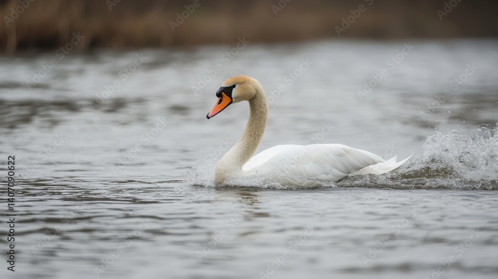 The Mute Swan is a large powerful bird and one of the largest flying birds in UK. They are powerful and yet graceful birds that are a common sight on urban waterways. The Mute Swan is a large powerful bird and one of the largest flying birds in UK. They are powerful and yet graceful birds that are a common sight on urban waterways.