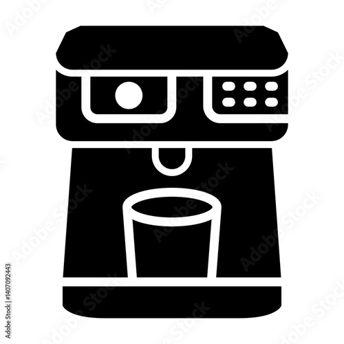 Coffee Maker Vector Glyph Icon Design