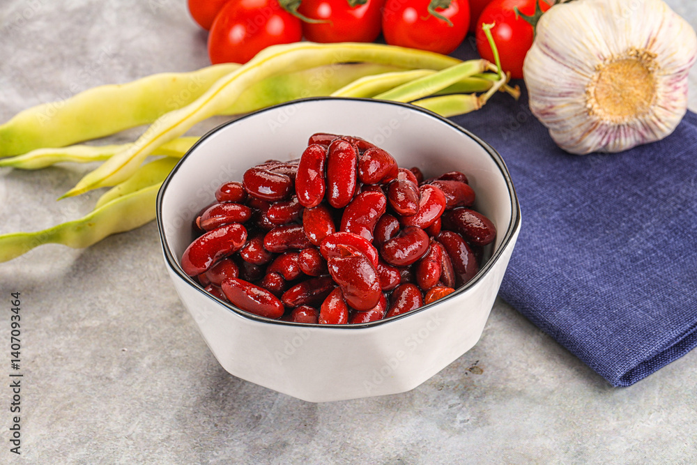 Canned red bean in the bowl Canned red bean in the bowl