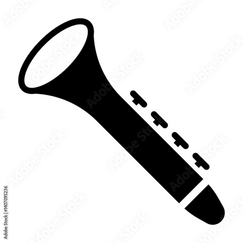 Clarinet Vector Glyph Icon Design