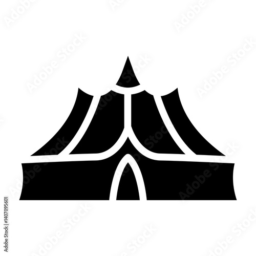 Circus Tent Vector Glyph Icon Design