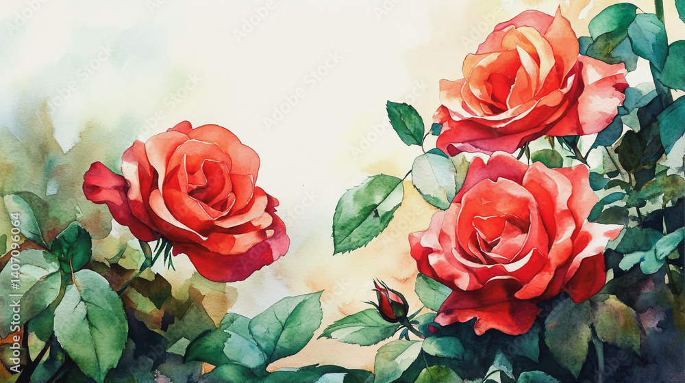 Obraz premium Elegant wedding invitation card background . Minimal hand painted watercolor botanical flowers texture template background. Design for wedding, vip cover, poster, rsvp moderncard.Valentine's Day