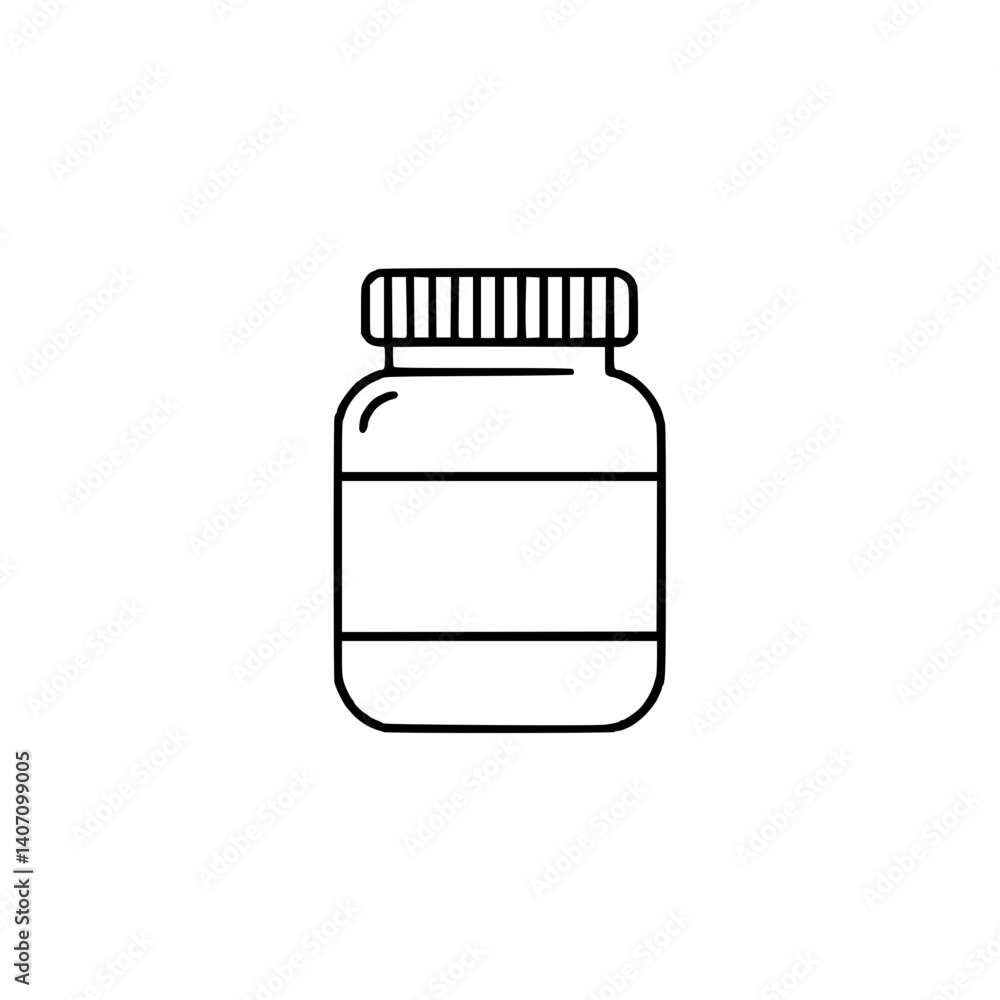 Outline icon of a jar representing storage and container concept