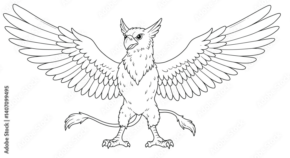 Jewish Legend Ziz Giant Bird Coloring Sheet Griffin Style Mythological Creature Line Art Design Activity Jewish Legend Ziz Giant Bird Coloring Sheet Griffin Style Mythological Creature Line Art Design Activity