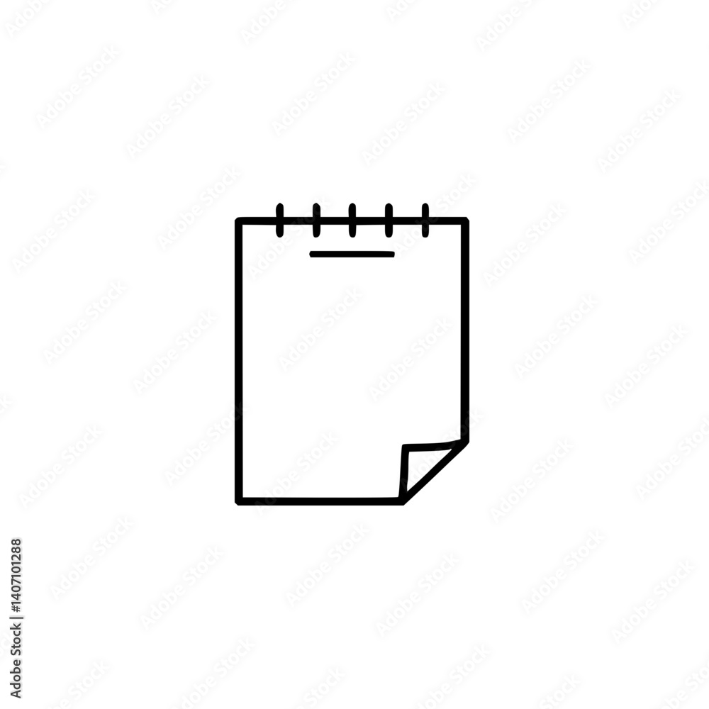Minimalistic notepad icon representing the concept of writing and organization