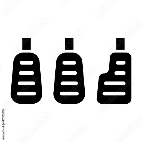Pedals (Clutch, Brake, Accelerator) Vector Glyph Icon Design