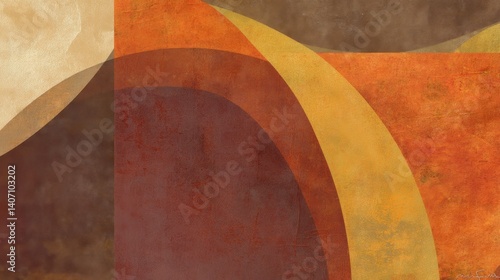 Abstract Art with Earthy Tones and Overlapping Geometric Shapes