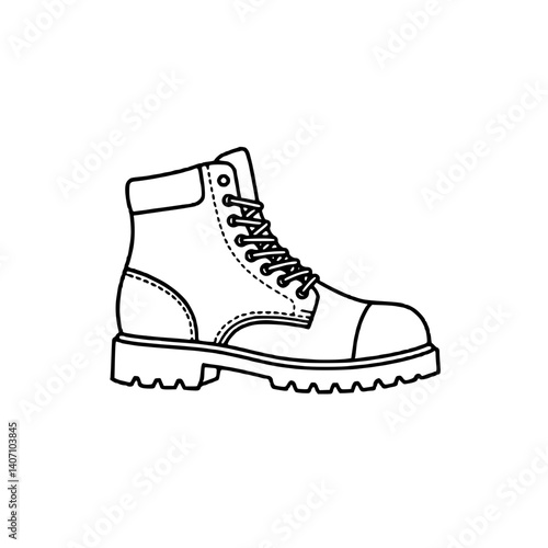 Obraz na płótnie Outline icon of a high-top boot representing outdoor adventure and rugged style w salonie
