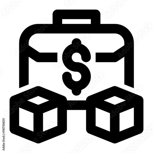 Blockchain, Block Chain, Business Outline Icon