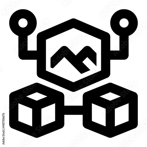 NFT, Non Fungible Token, Crypto Art Outline Icon