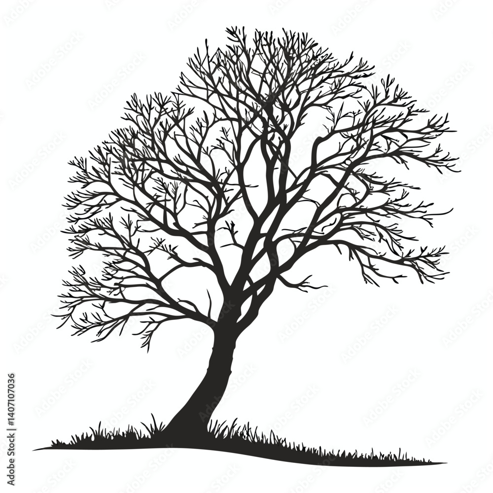 Obraz premium Tree silhouette Vector illustrator